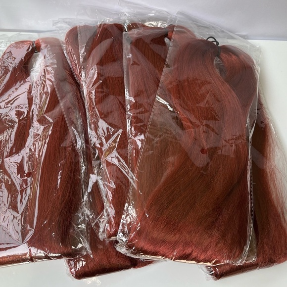 NEW 22" Ginger Red Hair Extensions Synthetic hair - 8 packs - Picture 2 of 7